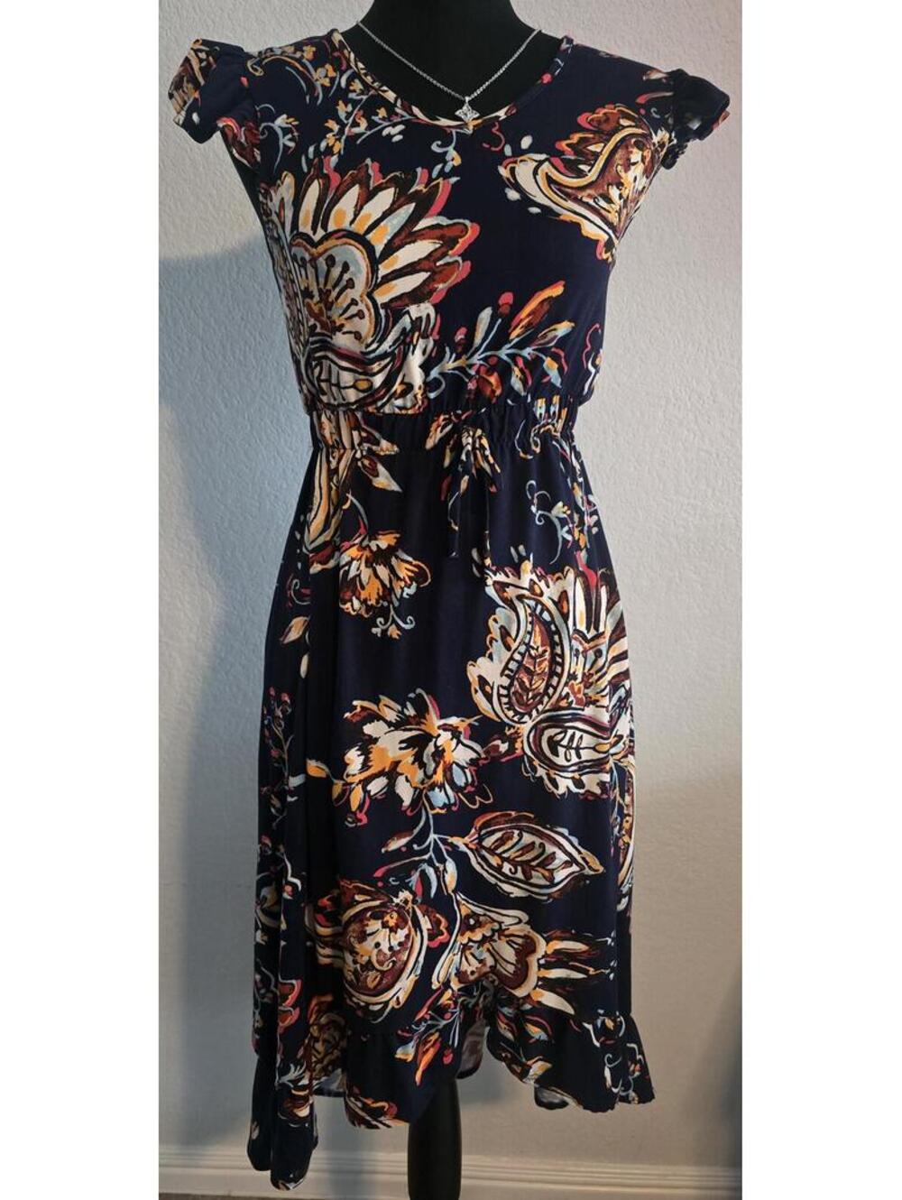 Insta Girl Floral Print Midi Dress with Ruffle Hem